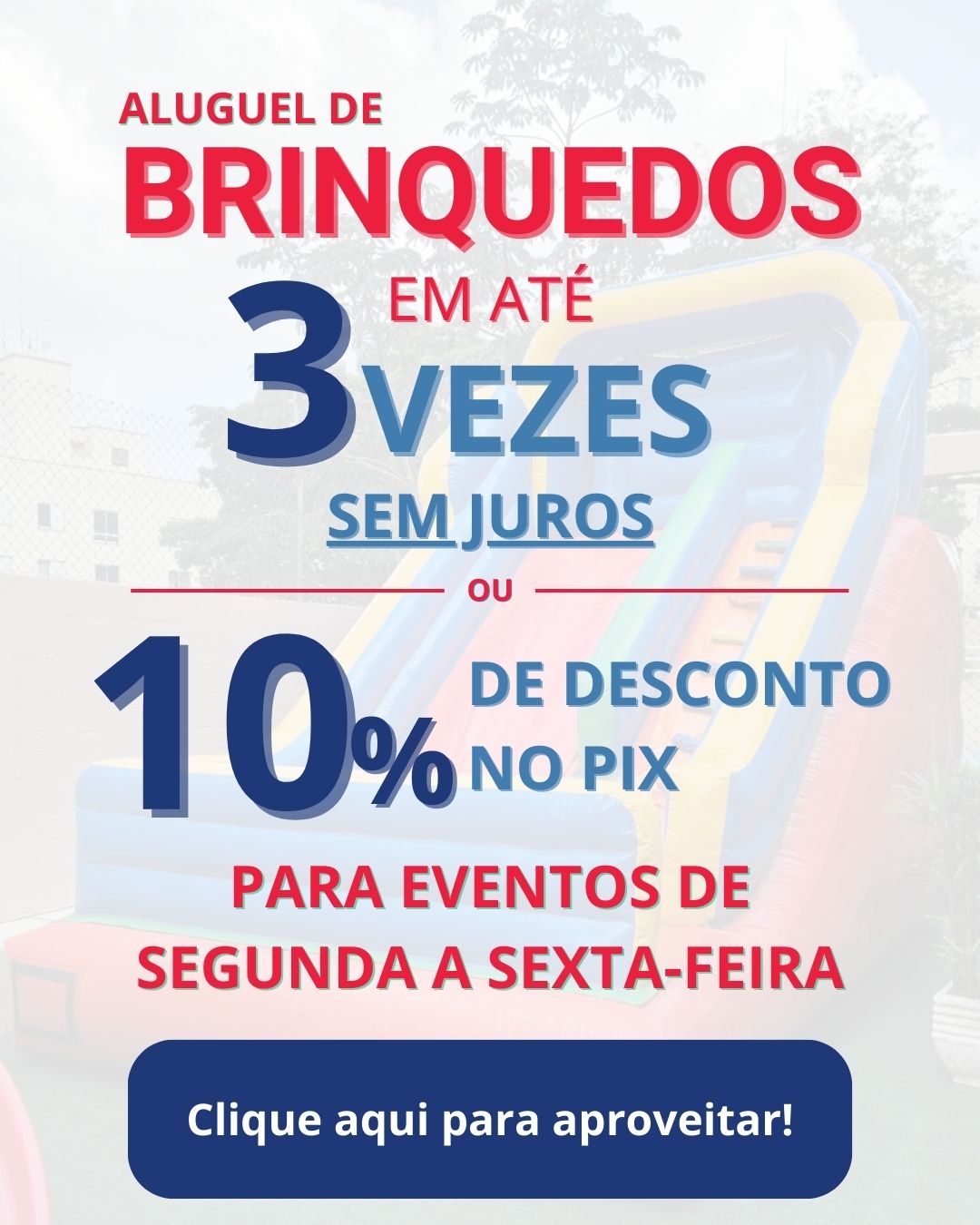 Promoção de aluguel de brinquedos